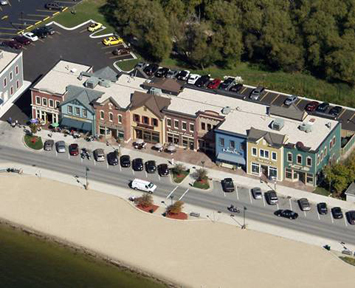 bird's eye view of street scene